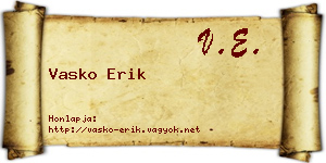 Vasko Erik névjegykártya