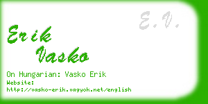 erik vasko business card